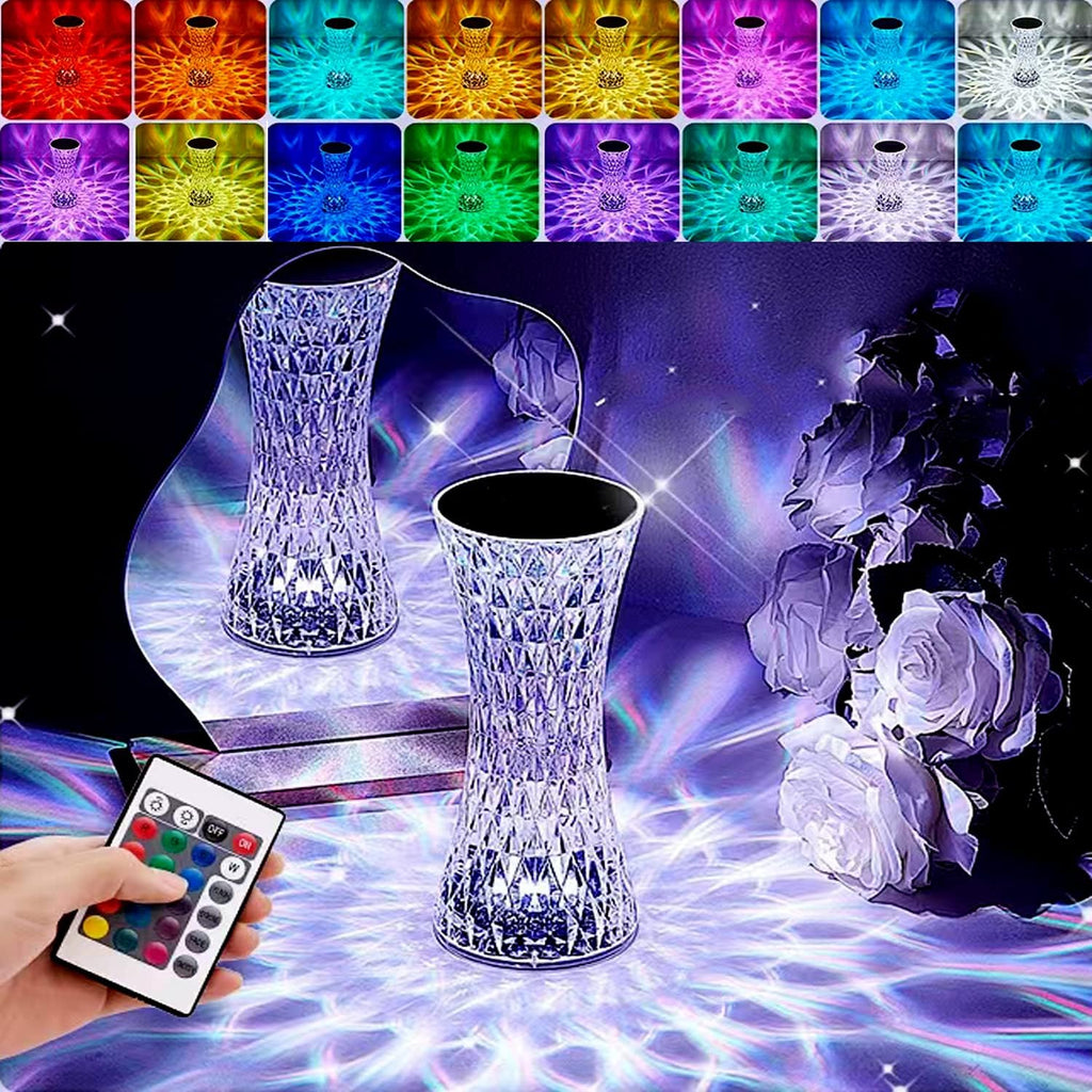 16 Color Changing Crystal Table Lamp with USB Charging P64536