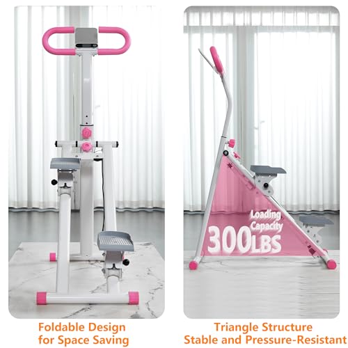Compact Folding Cardio Climber with Adjustable Handlebar (Blue) M19431