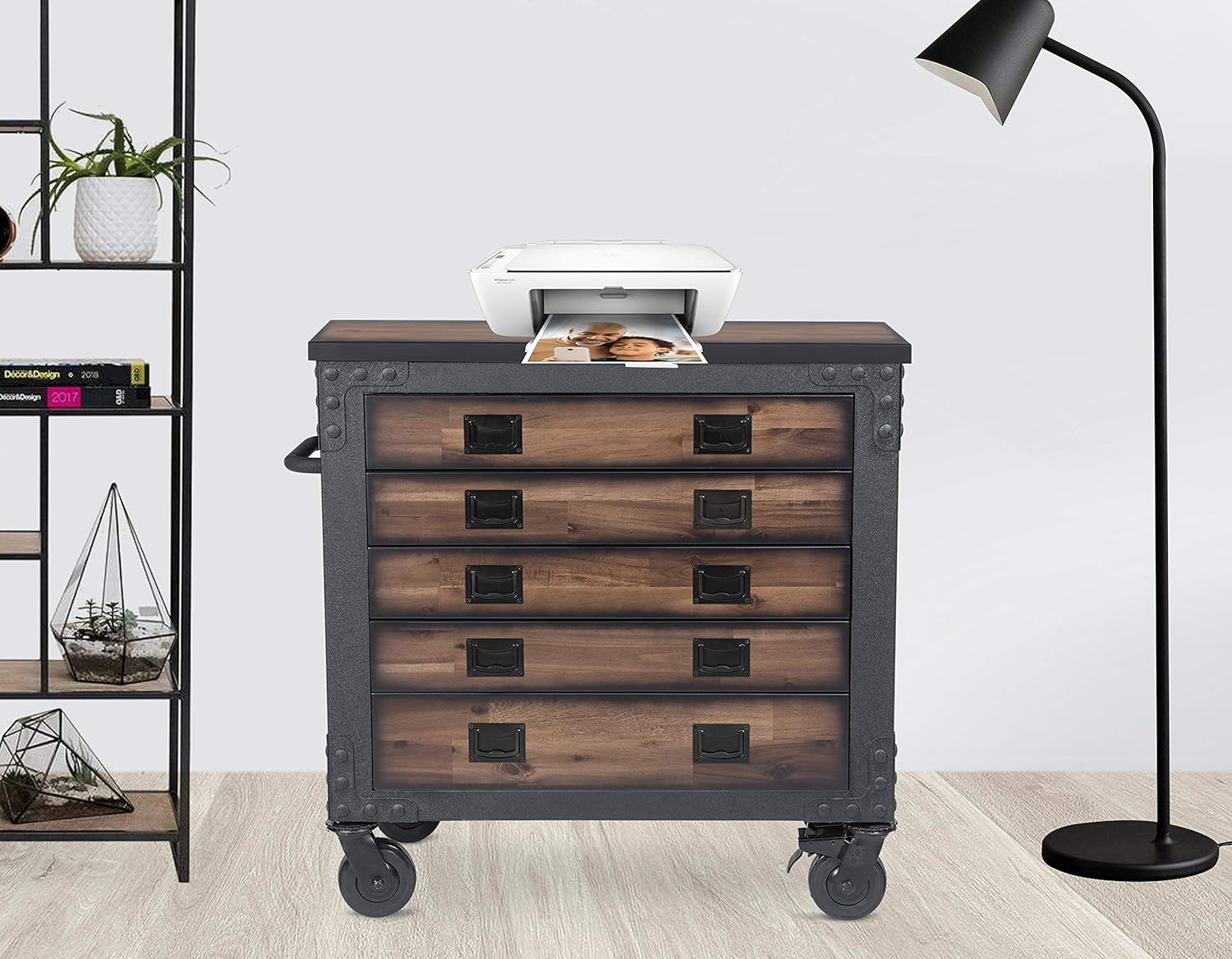 36" 5 Drawer Rolling Tool Chest with Wood Top S5480