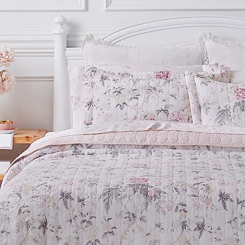 King Reversible Cotton Quilt Set with Shams X5348