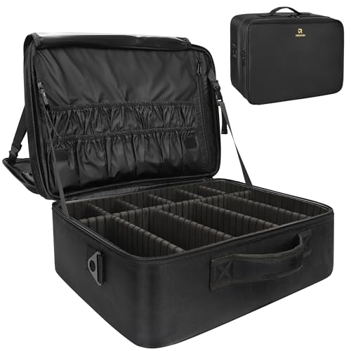 Large Capacity 3 Layers Makeup Case Cosmetic Organizer Brush Bag Barber Train Case M433