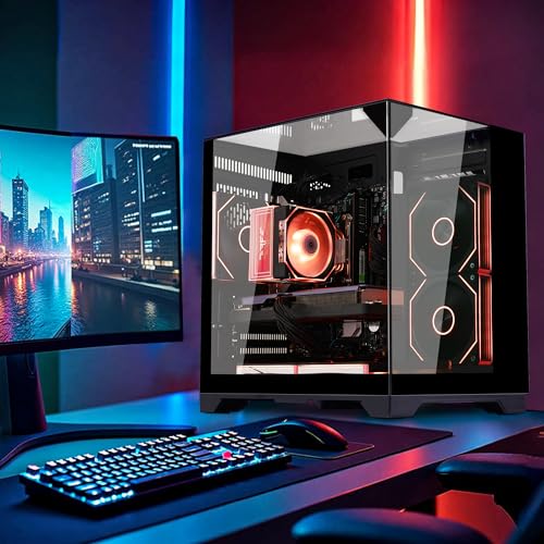 AMD Ryzen 7 5700X 8-Core 3.4 GHz Intel Arc B580 32GB DDR4 RAM 1TB PCIe + 1TB SATA SSD WiFi Bluetooth RGB Fans Windows 11 Pro Black Tower Computer W9173