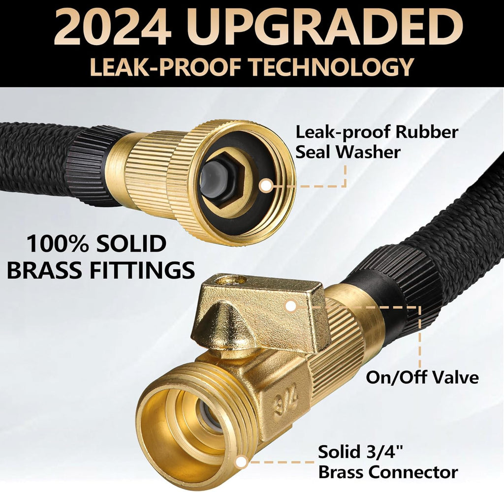 200 ft Expandable Garden Hose with 10 Spray Nozzle R756