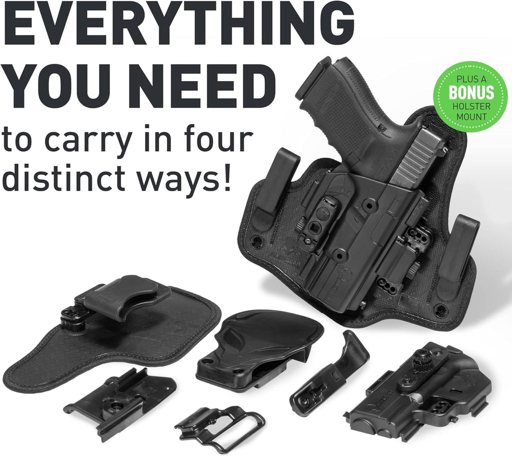 4 in 1 Holster - IWB, Appendix, OWB Paddle, OWB Belt Slide - Right Hand Draw W5969