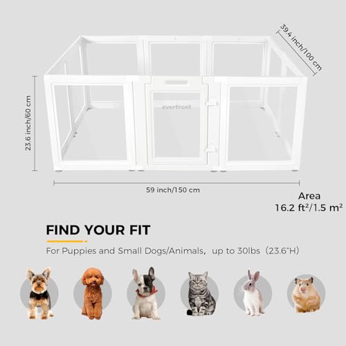 Clear Acrylic Plastic Dog Playpen, 30.3" Height, 10 PCS Y194762