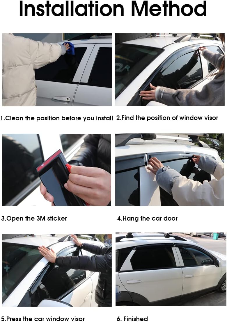 4PCS Dark Smoke Window Deflectors C7815
