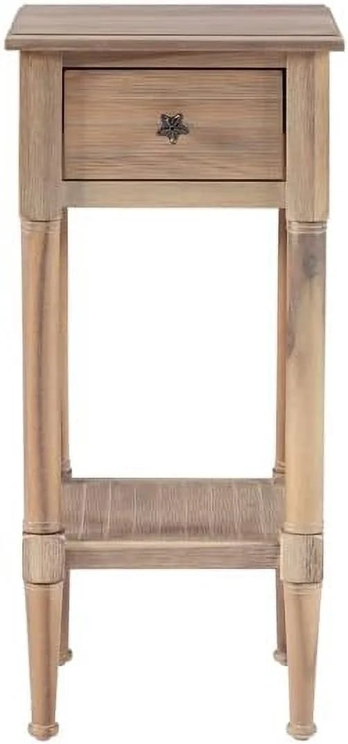 Natural Wood Accent Side Table Set Of 2 U9330